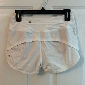 lululemon Speed Up 4” White Shorts